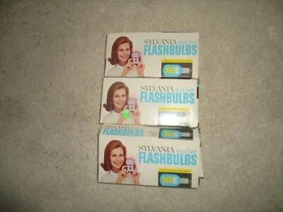 VTG 3 Boxes SLYVANIA Blue Dot M2B M3B Camera Flash Bulbs Photography - Image 1 of 2