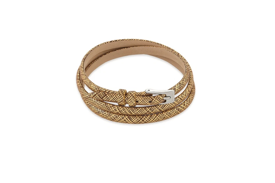 ALRAUNE Schmuck Armband/Leder Royal gold ca. 60 cm Edelstahl 3 reihig 104873v1 - Bild 1 von 1