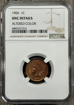 1906 P Indian Head Cent 1C NGC Uncirculated, Nice High Grade Penny - Image 1 of 4