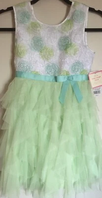 华丽乔纳·米歇尔 ~ 淡绿色、紫色和白色 ~ 尺寸 8件新款/T恤派对连衣裙 — 第 1/4 张图片