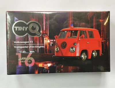 Tiny Q Uno-Series 16 - Volkswagen T1 Transporter (Fire Engine) Pull Back Car - Image 1 of 4