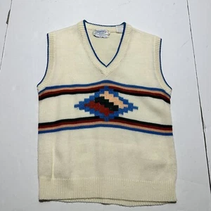 Vintage Northern Isles Sweater Vest Womens Medium Aztec Style Print Casual - Picture 1 of 8