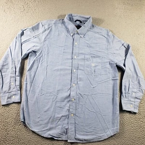 Chaps Shirt Men's XL Extra Large Blue Button Up Long Sleeve Cotton Pocket - Picture 1 of 12