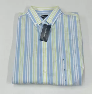 Club Room Men's Striped Printed Short Sleeve Shirt, Pale Ink Blue, S - Picture 1 of 3