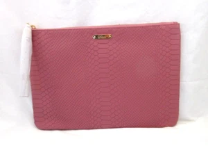 Bolso sin asas GiGi New York Uber de cuero pitón en relieve NUEVO con borla cremallera superior rosa - Imagen 1 de 9