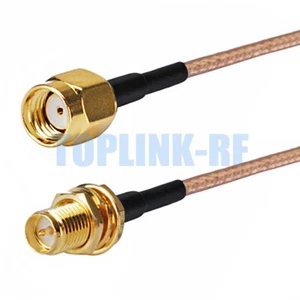 RP-SMA Female (Plug Pin) to RP-SMA Male (Jack Pin) RF Pigtail Coax Cable RG316 - Photo 1/4