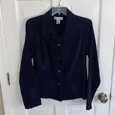 Dressbarn Chaqueta Blazer Azul Bordada Talla 10 Foto 1 de 4