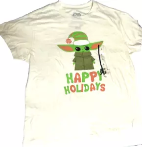 Camiseta Star Wars, Yoda, Happy Holidays, Marfil, Grande - Imagen 1 de 1