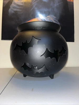 Cauldron Flower Pot Metal- With Drainage. Hollow Bat Design - Good For LED DIY - Image 1 of 4