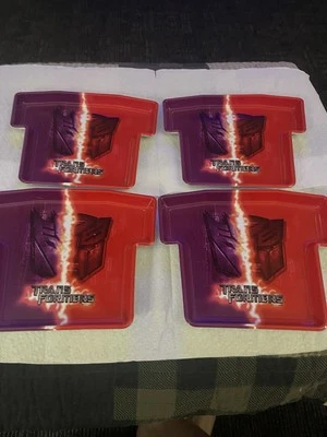 Paquete de 4 platos de fiesta Transformer Movie nuevo stock antiguo Foto 1 de 3