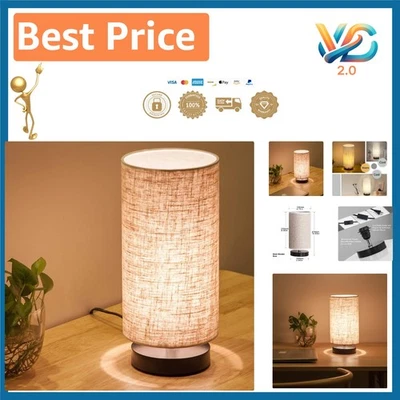 Lámpara de noche compacta de 10,83"" - Pantalla de tela energéticamente eficiente para espacios modernos Foto 1 de 4