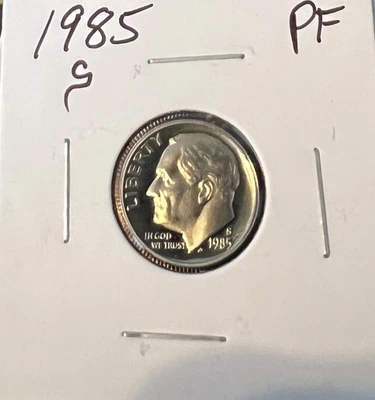 1985-S ROOSEVELT DIME FROM PROOF SET ACTUAL COIN  #7064 - Image 1 of 2