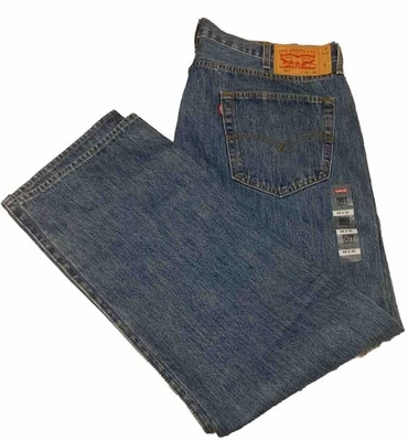 Levi's 501 Men's 42x32 Medium Stone Washed Button Fly Blue Levis Jeans Read Flaw - Image 1 of 4