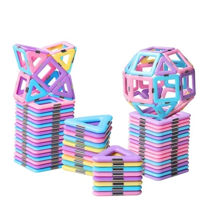 Magnetic Tiles Toys for 3 4 5 6 7 8+ Year Old Boys Girls Upgrade Macaron Cast... - Image 1 of 4