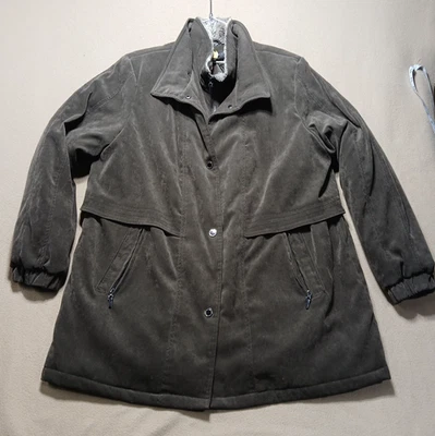 Fleet Street Coat Brown Faux Fur Lined Collar Full Zip Snap close Lining Size XL - Image 1 of 4