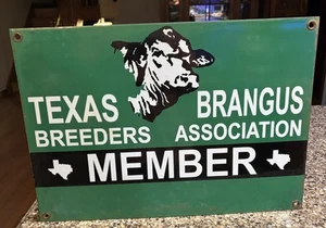 Brangus Texas Breeders Association Vintage Mitglied Porzellanschild - Bild 1 von 16