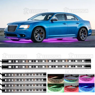 Tira LED RGB debajo de la carrocería del coche kit de luces de neón lámpara para Chrysler 300 200 6 piezas Foto 1 de 4