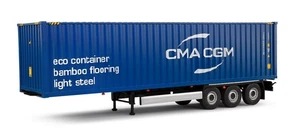 SOLIDO - Container CMA CGM avec remorque porte container 3 Essieux - 1/24 - S... - Picture 1 of 8