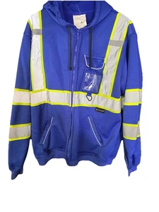 Chaqueta con Capucha de Seguridad, Alta Visibilidad Reflectante Seguridad Polar Sudadera con Capucha Equipo EPI - Imagen 1 de 10