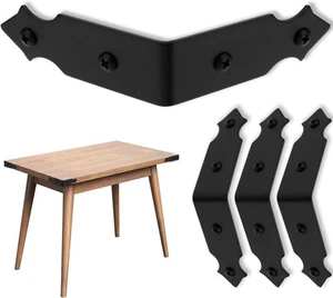 Black Metal Corner Protectors for Wood Frame Height:1.2 Length:3.5,  - Picture 1 of 7