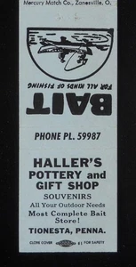 1950s Haller's Pottery and Gift Shop Souvenirs Complete Bait Store Tionesta PA - Bild 1 von 2