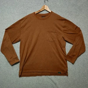 T-shirt WOOLRICH Green Label uomo grande marrone cotone manica lunga tasca outdoor - Foto 1 di 7