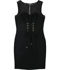 GUESS Womens Illusion Bodycon Dress, Black, Small