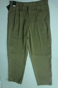 NEW Mens Barcly Brown Pleated Pants Size 34X32 (Defect) - Picture 1 of 11