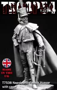 Truppa54 Ussaro francese napoleonico che indossa mantello kit non verniciato 75mm - Foto 1 di 7