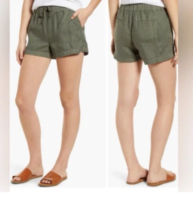 Caslon Shorts Womens  2X Olive Green Linen Blend Drawstring 2" Inseam Mid Rise - Image 1 of 4