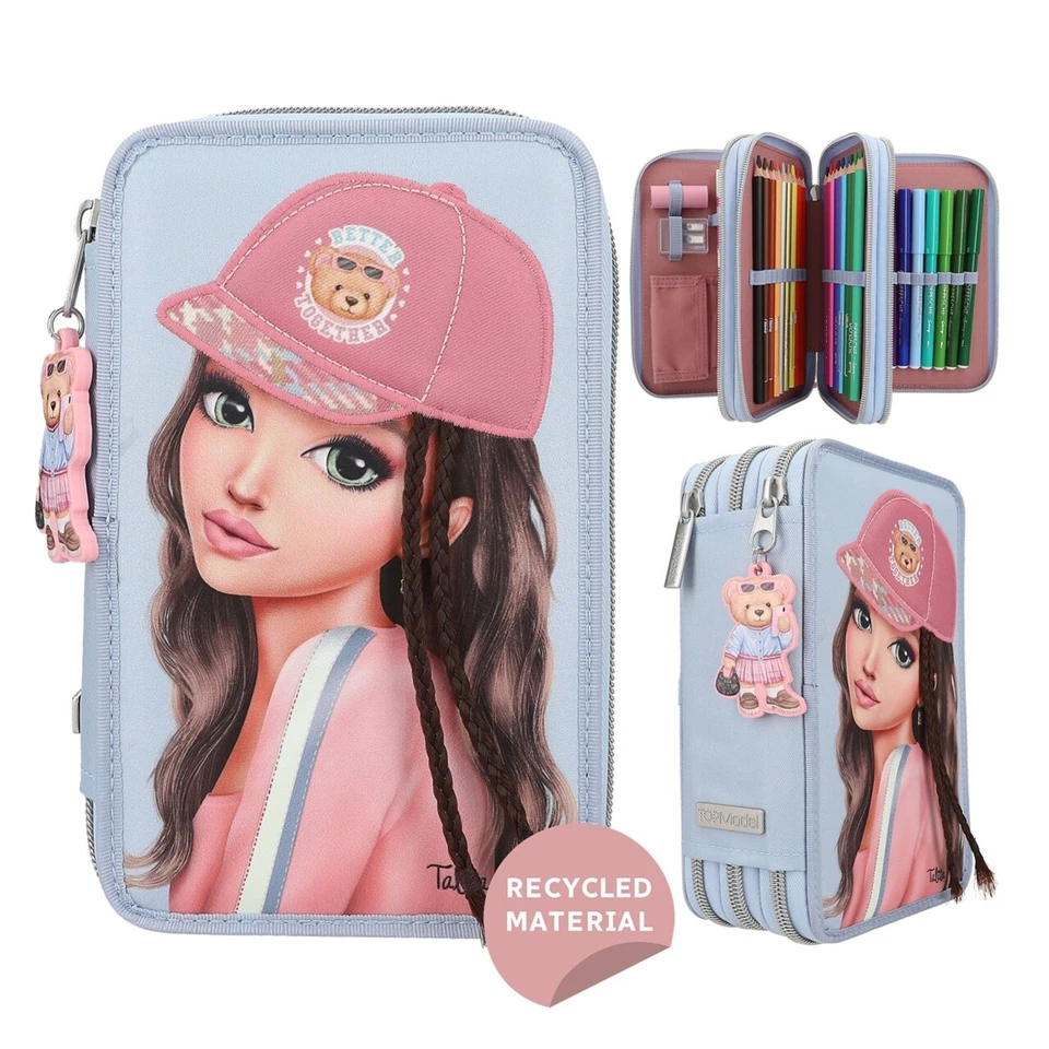 DEPESCHE - TOPMODEL 3-FACH FEDERTASCHE MIT APPLIKATION TEAM TEDDY GEFÜLLT NEU - Bild 1 von 1