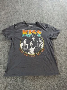 KISS T Shirt Mens L Gray Rock and Roll All Nite Retro Graphic   - Picture 1 of 9