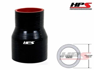 4" LONG HPS 3" - 4" 76mm - 102mm 4-Ply Silicone Reducer Coupler Hose BLACK - Bild 1 von 1