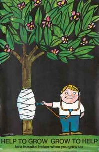 Original Vintage Poster Tomi Ungerer Help to Grow Child Doctor 1969 Tree - Picture 1 of 1