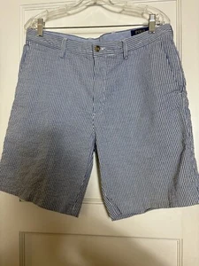Polo Ralph Lauren Seersucker pantaloncino chino uomo 32 blu righe bianche usato in ottime condizioni - Foto 1 di 5