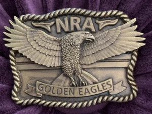 DE COLECCIÓN HEBILLA DE CINTURÓN DE LATÓN NRA ÁGUILAS DORADAS #981198 Rectangular Usado en Excelente Condición - Imagen 1 de 4