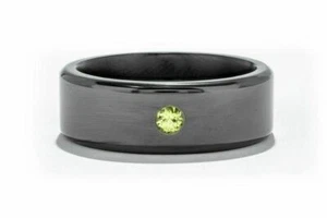 Lashbrook Zirconium Men's Wedding Ring with Green Diamond (E8FRGREENDIA) - Picture 1 of 1