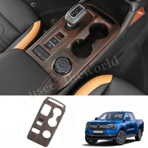 For Ford Ranger 2023-2024 Interior Gear Shift Panel Frame Cover Trim Wood Grain - Foto 1 di 11