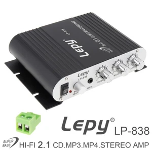 12V Mini Hi-Fi Amplifier Booster Radio MP3 Stereo for Car Motorcycle Black US - Picture 1 of 12