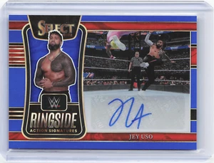 Jey Uso 2022 Panini Select WWE Ringside Action Signatures Blue Prizm #46/49 - Picture 1 of 2