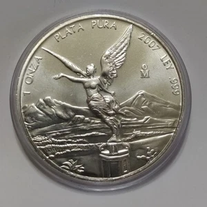 2007 MEXICO LIBERTAD SILVER COIN 1 OZ - Picture 1 of 8