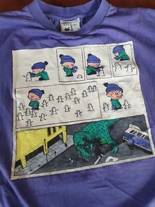 Camiseta Calvin and Hobbes Muñeco de Nieve Cómic Vintage Puntada Única Talla L/XL - Imagen 1 de 14