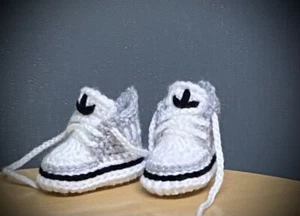Crochet baby shoes Handmade crochet wool baby booties sneakers slippers - Picture 1 of 2