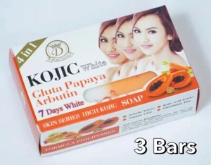 3X KOJIC Extract Papaya Arbutin Body Soap Brighten Skin 160g Authentic - Picture 1 of 5