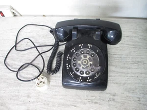 Vintage 1968 ITT Kellog Rotary Dial Desk Telephone Black 50015 -UNTESTED - Picture 1 of 6
