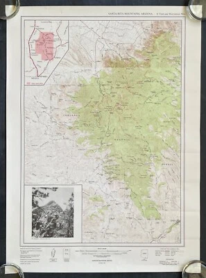 Santa Rita Mountains AZ Topographical Trail Map Coronado National Forest  1990 - Image 1 of 4