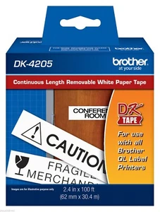 Brother DK4205 2-3/7" Removable Continuous Tape for QL500, QL-500 label printers - Picture 1 of 1