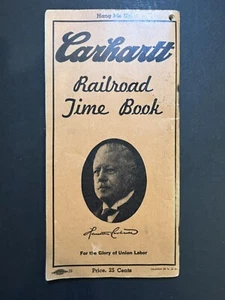 BOOKLET: 1939 CARHARTT Railroad Time Book - 76 pgs - Picture 1 of 13