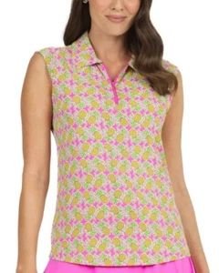 NWT IBKUL CHANTAL HOT PINK LIME Sleeveless Polo Golf Shirt XS S M L XL XXL - Picture 1 of 1