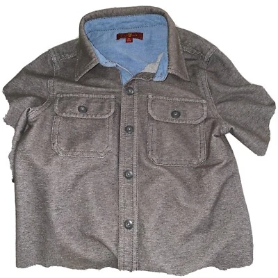 Lote de 2 Camisas 7 Seven For All Mankind Niños Gris Cambray Informales y Jean Foto 1 de 4